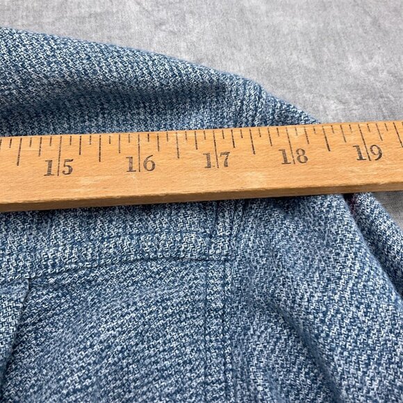 Duluth Shirt Men Medium Blue Heathered Knit Soft Slim Fit Button Down Cotton VTG - Picture 7 of 10